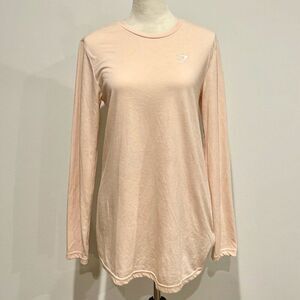 Gymshark Blush Pink Training Long Sleeve Tee Crewneck Top - Full Length